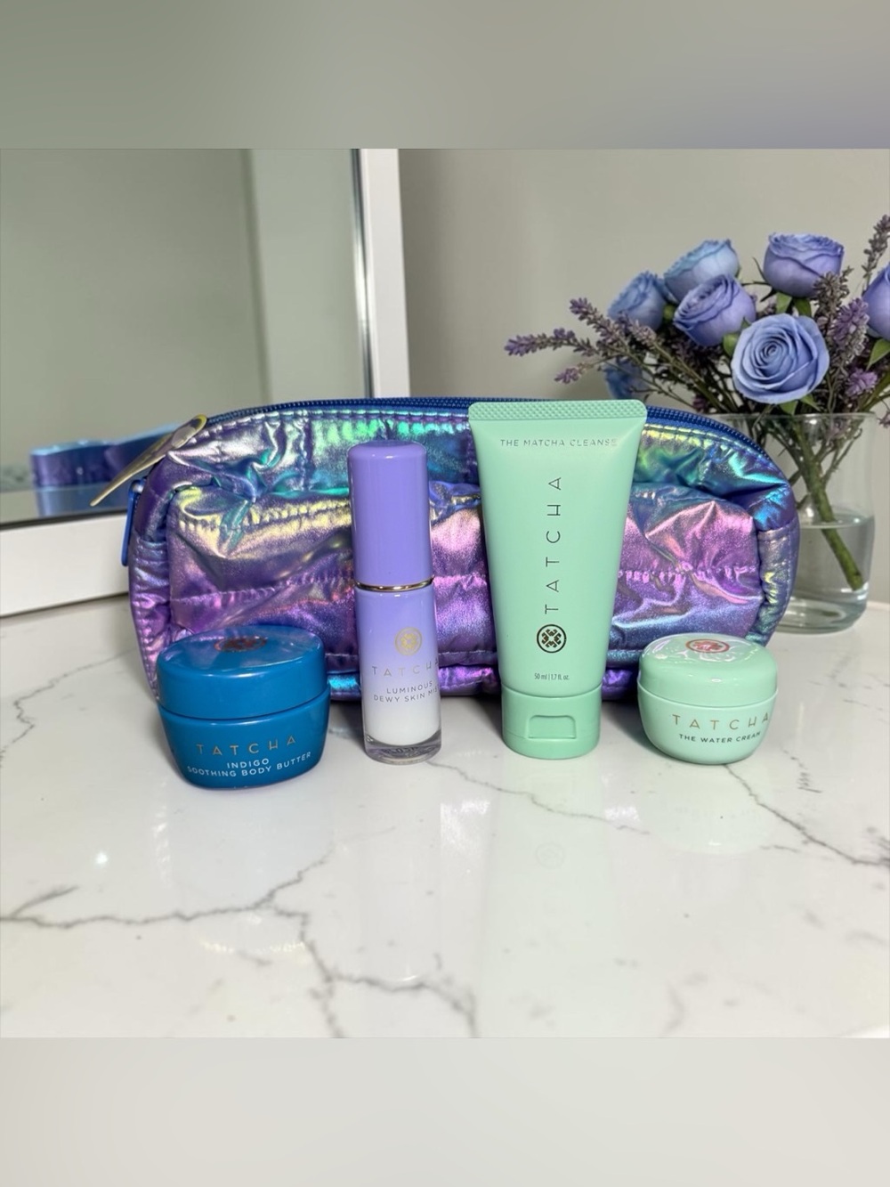 💙💜TATCHA💙💜4-PC Skincare Bundle w/Unbranded Cosmetic Bag/NIP